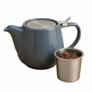 Ceramic Teapot & Stainless Steel Infuser Basket